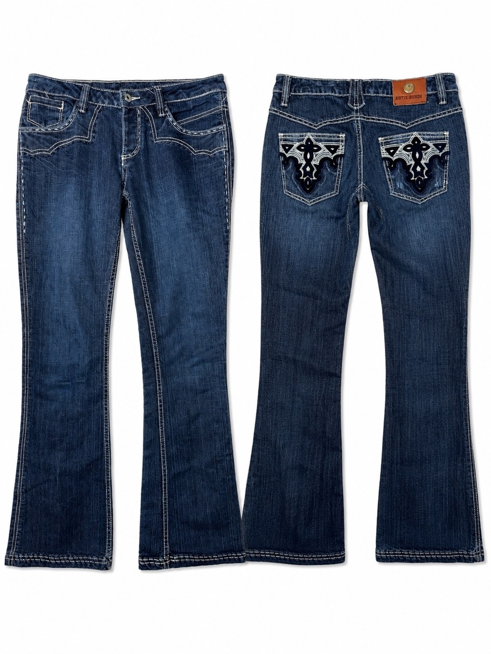 Antik Denim Y2K Embroidered Bootcut Jeans Western Cowgirl Whimsy Goth 29